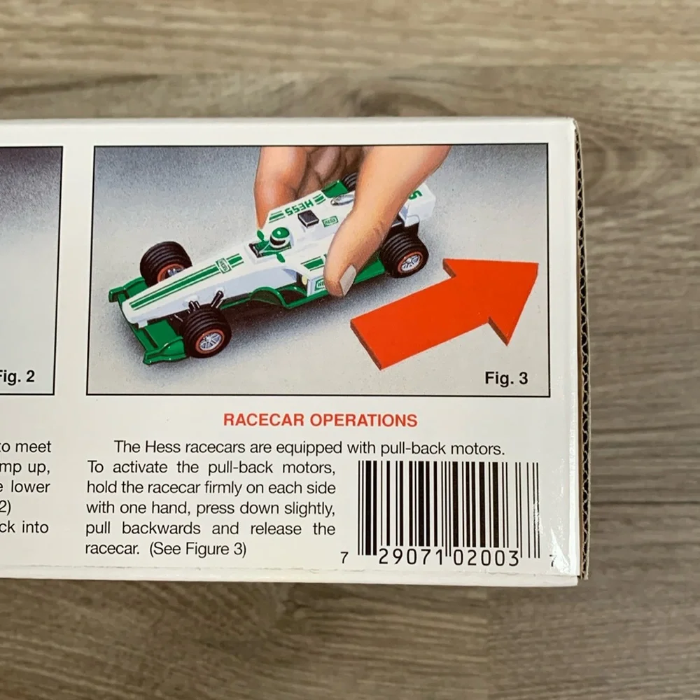 2003 Hess Gasoline Toy Truck & 2 Pull Back Go RaceCars Gas Station Collectible